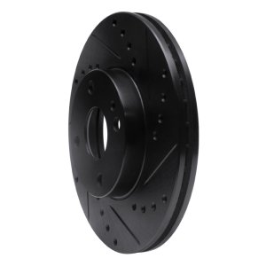 Ford Escort Brake Rotor (1) - Front Right - R1 Concepts - Drilled & Slotted - Black - `90-`03